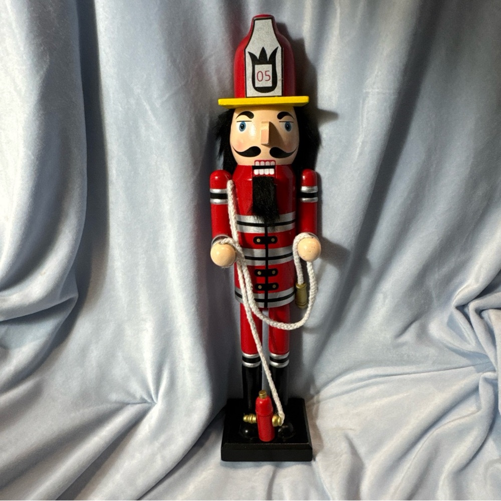 Red Firefighter Nutcracker Figurine